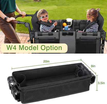 Stroller Snack Tray Attachment - Universal Stroller Snack Tray for Wonderfold Wagon W4 Accessories - Snack Tray for Kids - Easy to Clean Stroller Wagon Snack Tray with Cup Holder (L (W2 Model))