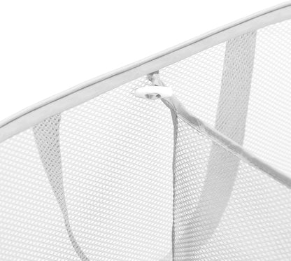 Collapsible Laundry Basket, 3-Compartment Mesh Laundry Sorter, Foldable Pop Up Hamper with Handles, Space-Saving Durable Organizer for Dorm, Bedroom, Travel, White