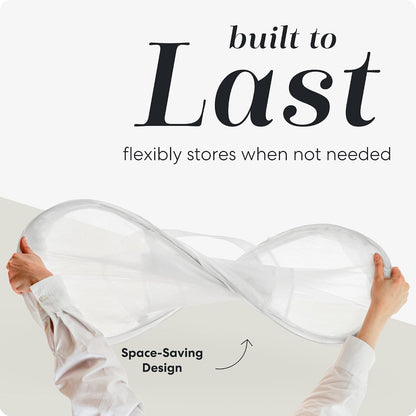 Collapsible Laundry Basket, 3-Compartment Mesh Laundry Sorter, Foldable Pop Up Hamper with Handles, Space-Saving Durable Organizer for Dorm, Bedroom, Travel, White