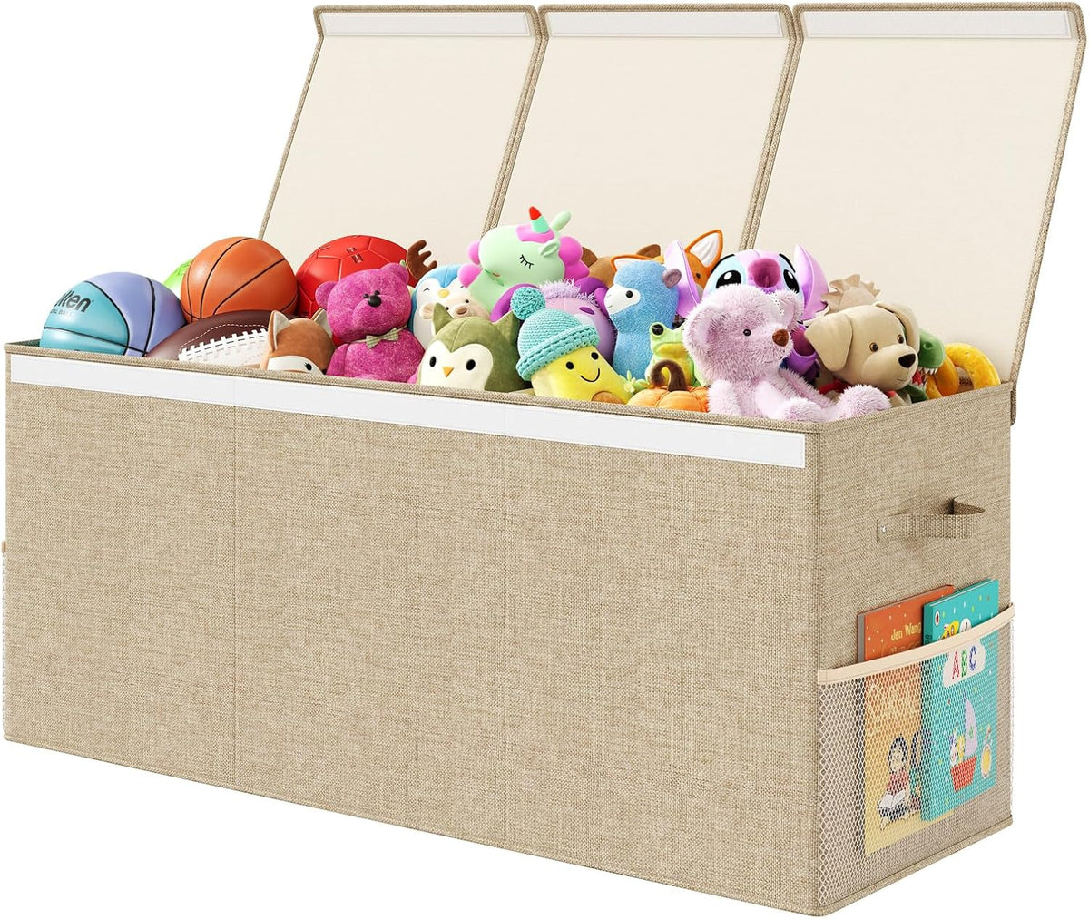150L Extra Large Toy Storage Box with Lid, Foldable Toy Chest Organizer