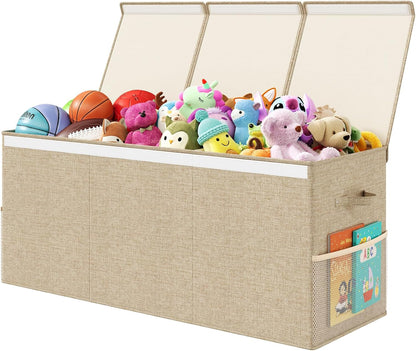 150L Extra Large Toy Storage Box with Lid, Foldable Toy Chest Organizer