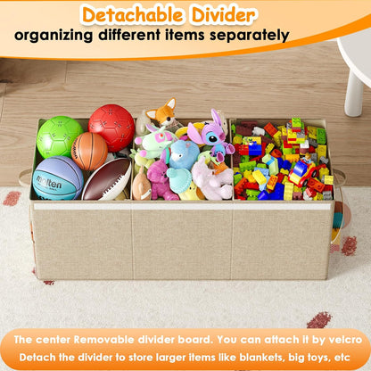 150L Extra Large Toy Storage Box with Lid, Foldable Toy Chest Organizer