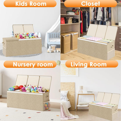 150L Extra Large Toy Storage Box with Lid, Foldable Toy Chest Organizer