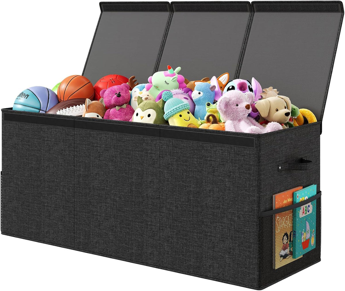 150L Extra Large Toy Storage Box with Lid, Foldable Toy Chest Organizer