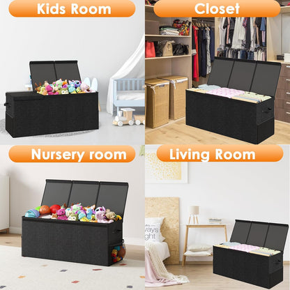 150L Extra Large Toy Storage Box with Lid, Foldable Toy Chest Organizer