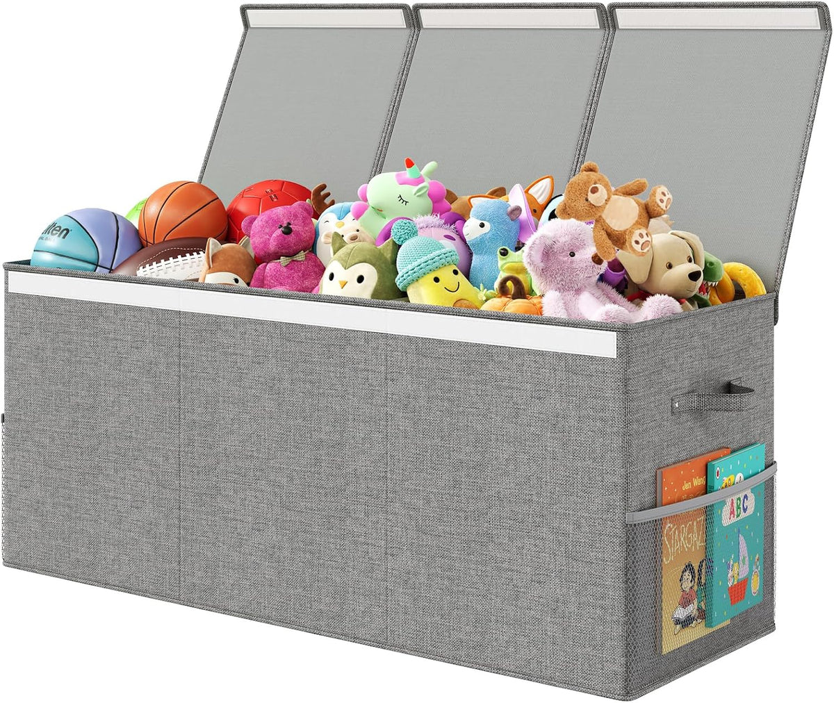 150L Extra Large Toy Storage Box with Lid, Foldable Toy Chest Organizer