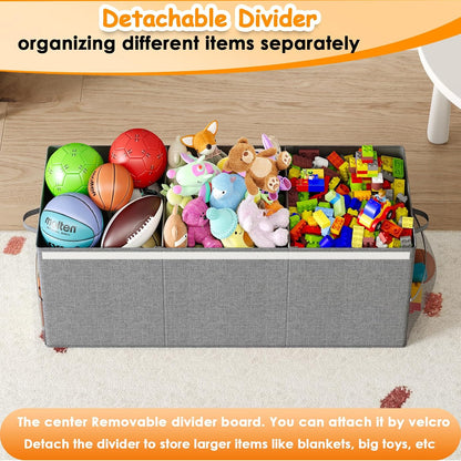 150L Extra Large Toy Storage Box with Lid, Foldable Toy Chest Organizer