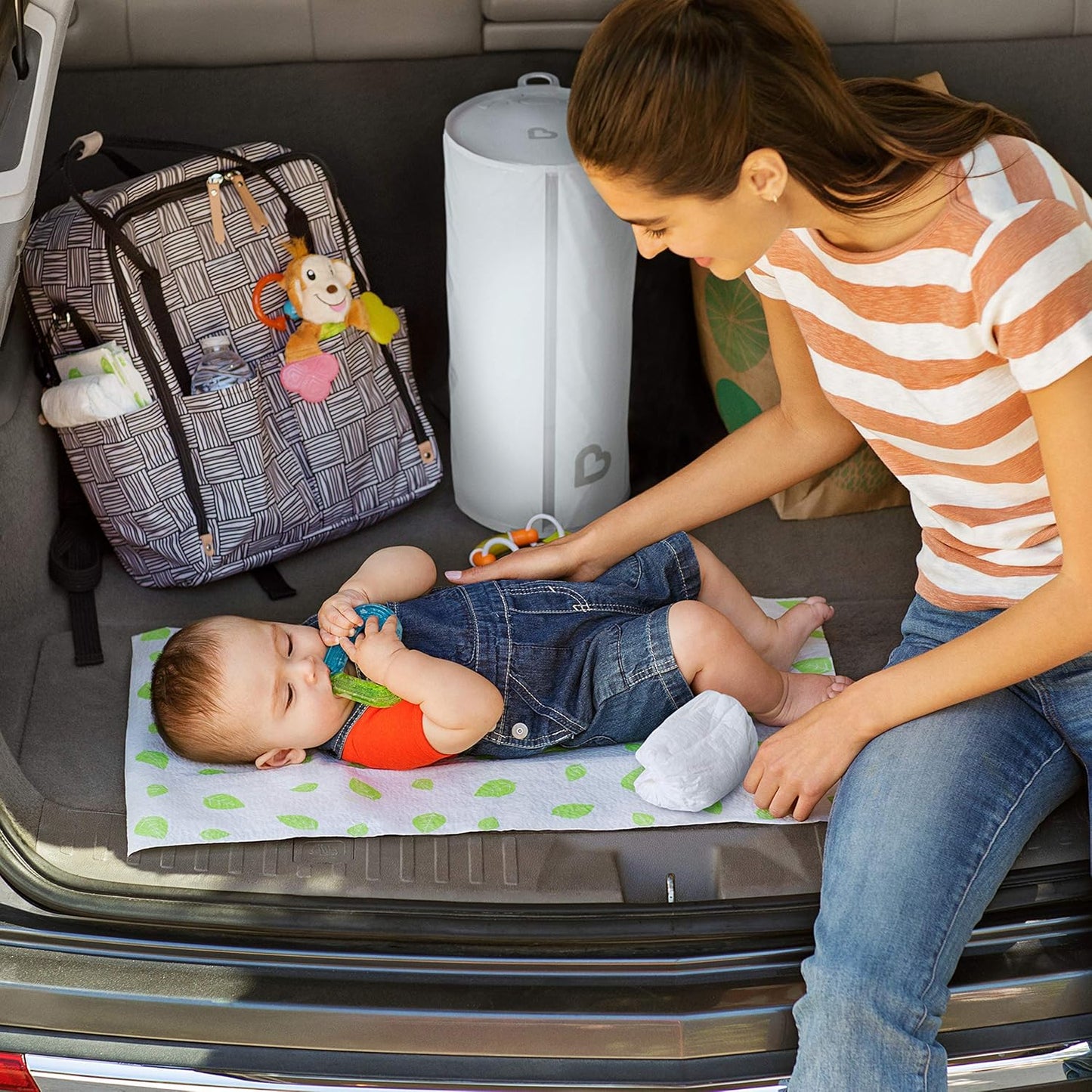 ® Toss™ Portable Disposable Diaper Pail, Holds up to 30 Newborn Diapers, 1 Pack, White
