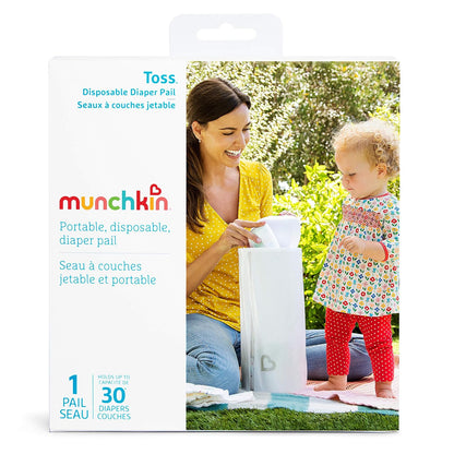 ® Toss™ Portable Disposable Diaper Pail, Holds up to 30 Newborn Diapers, 1 Pack, White