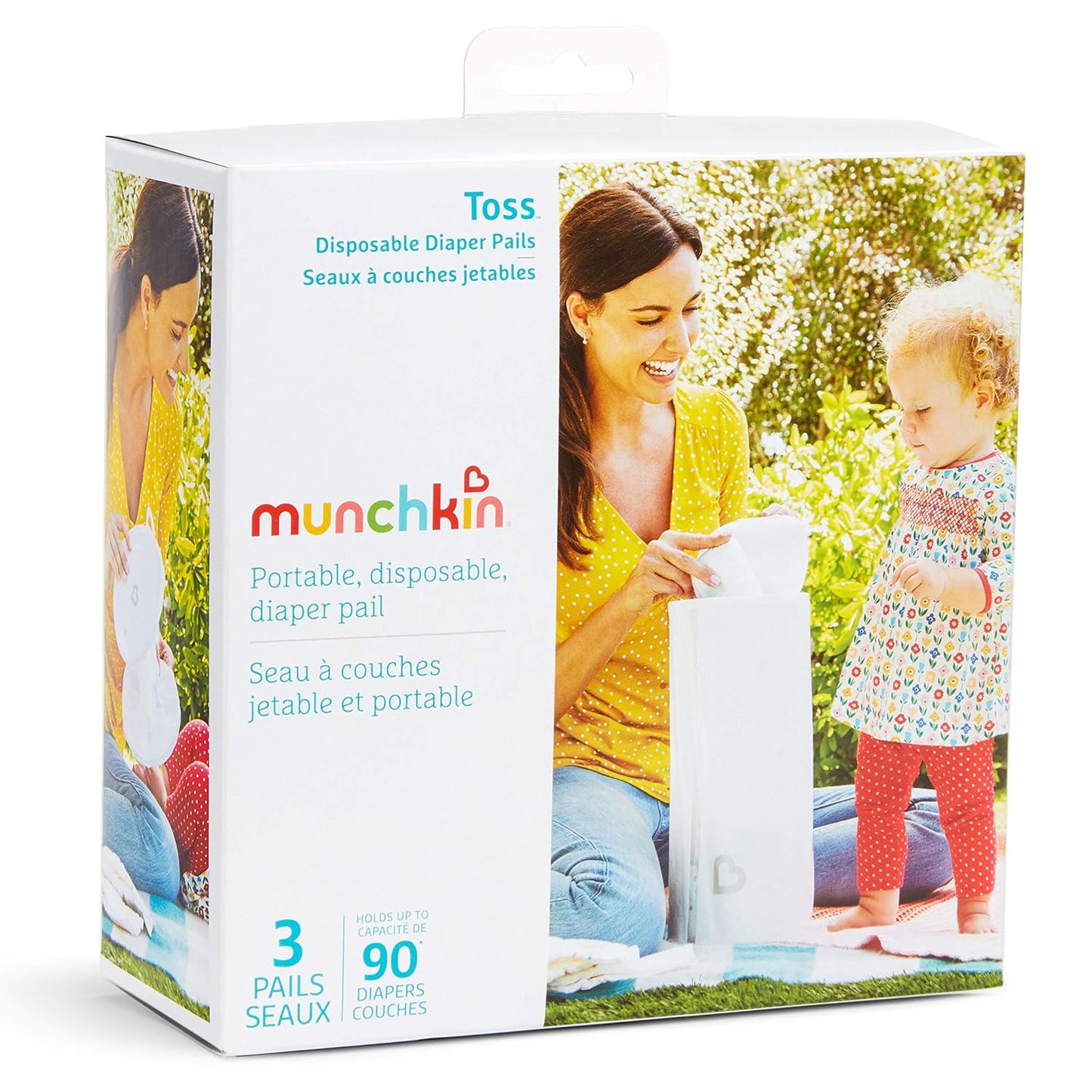 ® Toss™ Portable Disposable Diaper Pail, Holds up to 30 Newborn Diapers, 1 Pack, White