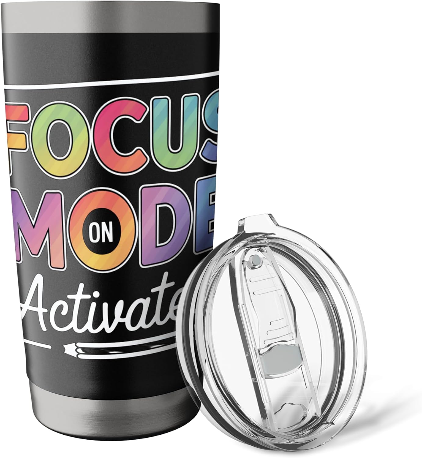 Focus Mode Activated Rainbow Art Stainless Steel Insulated Tumbler