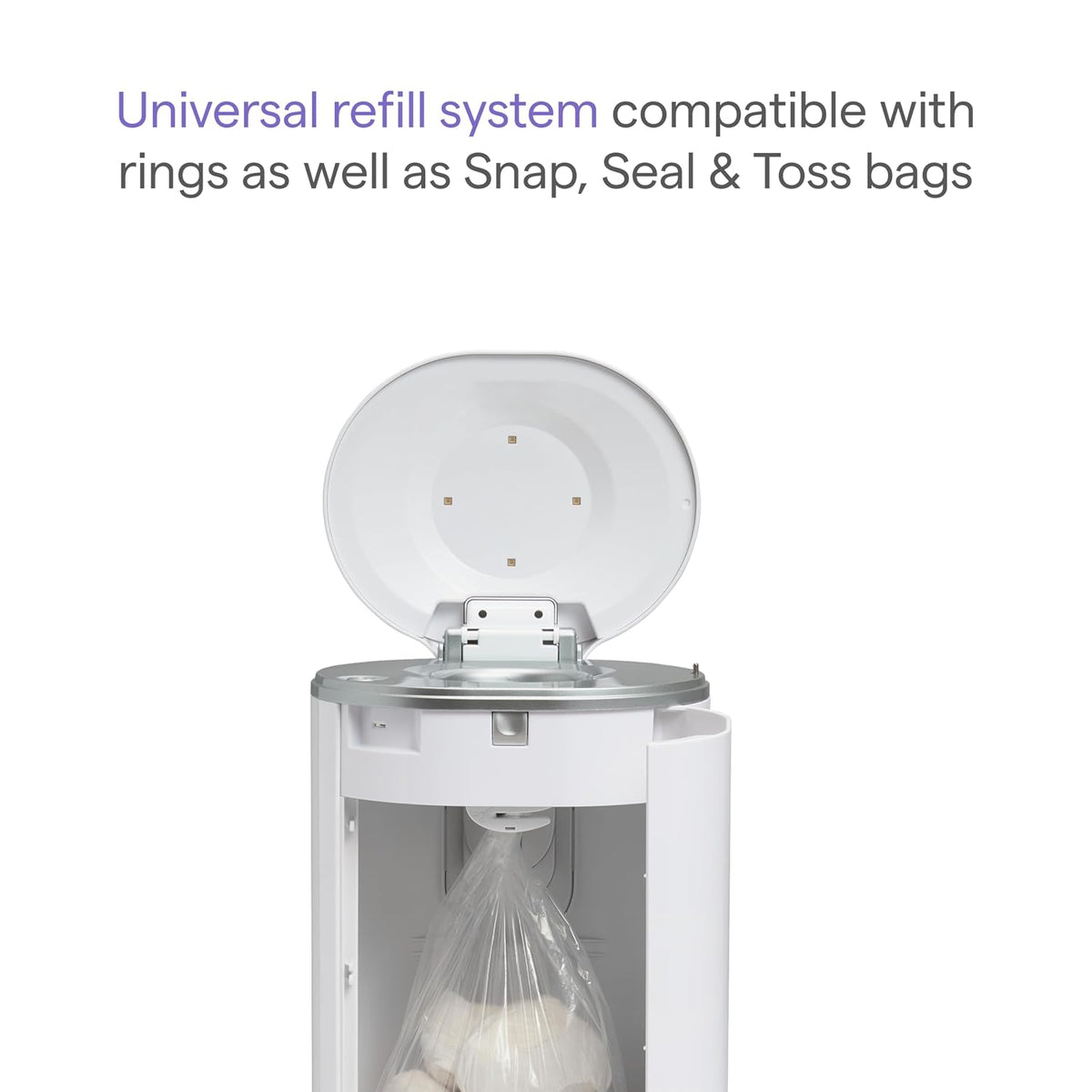Baby UV Diaper Pail, #1 in Odor Control, Step Pedal, White