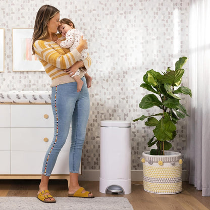 Baby UV Diaper Pail, #1 in Odor Control, Step Pedal, White