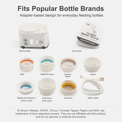 Portable Baby Bottle Warmer for Travel, Accurate Temperature Control