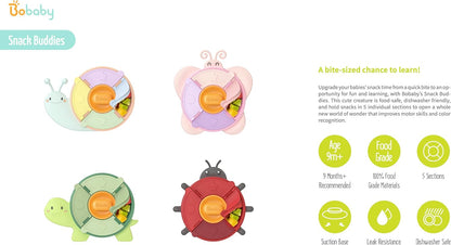 Silicone Snack Containers for Kids | Toddler Snack Box 5 Compartment