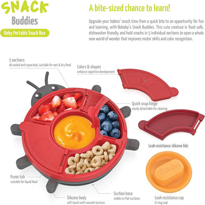 Silicone Snack Containers for Kids | Toddler Snack Box 5 Compartment