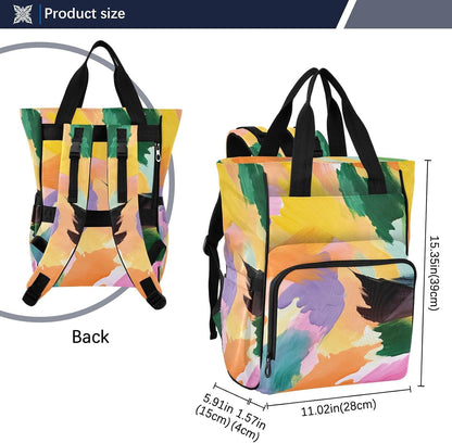 Diaper Bag Backpack, Multifunction Travel Bag for Moms Dads, Baby Changing Bag with Insulted Pockets, Stroller Straps and Side Bottle Pockets Sunset Wash Pattern