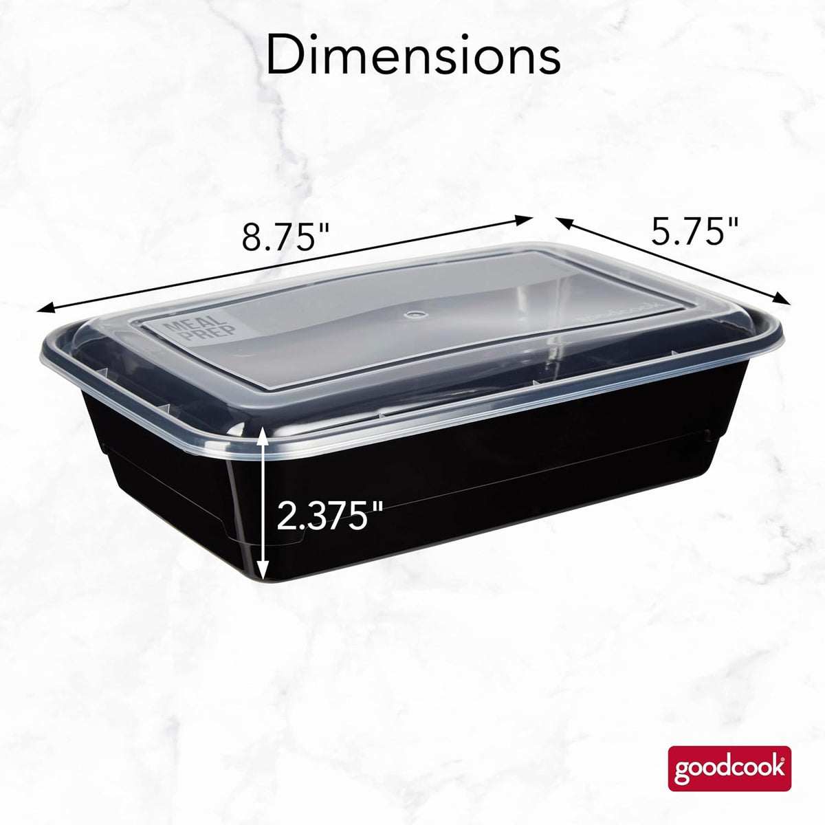 Meal Prep Containers, Single Compartment 10-Pack