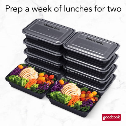 Meal Prep Containers, Single Compartment 10-Pack