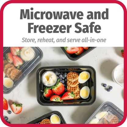 Meal Prep Containers, Single Compartment 10-Pack
