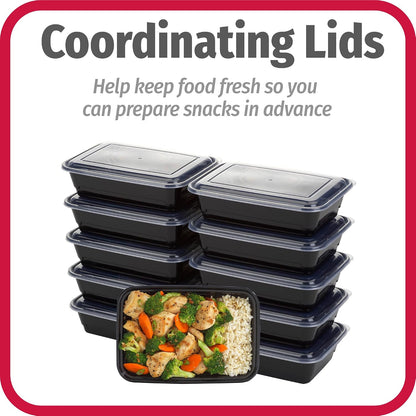 Meal Prep Containers, Single Compartment 10-Pack