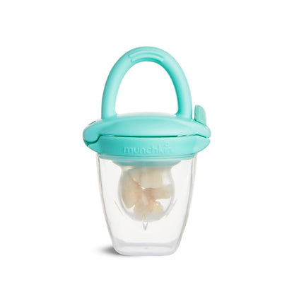 ® Silicone Baby Food Feeders and Baby Food Freezer Tray with Lid - Great for Self-Feeding and Baby Led Weaning, Mint/Blue