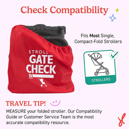 J.L. Childress Gate Check Travel Bag for Compact-Fold Strollers, Red