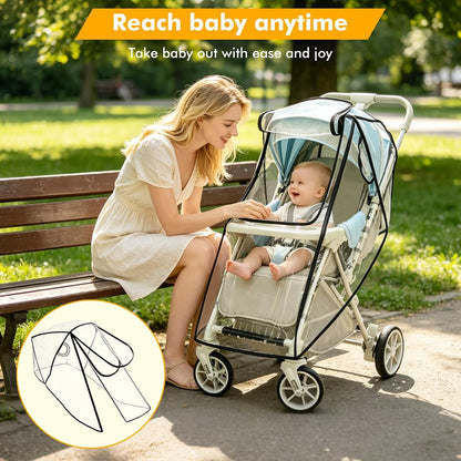 Stroller Rain Cover, Universal, All-Seasons Weather Shield Breathable,Warm