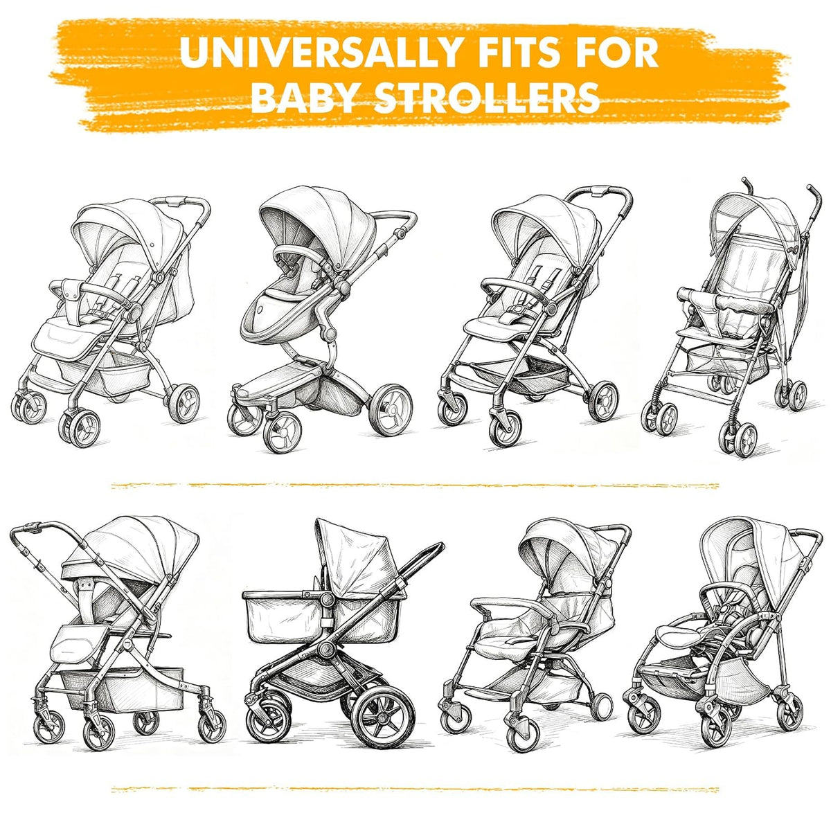 Stroller Rain Cover, Universal, All-Seasons Weather Shield Breathable,Warm