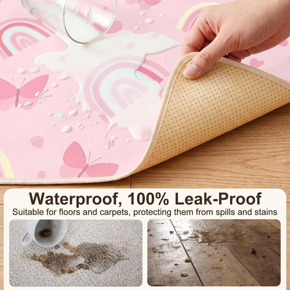 Splat Mat for Under High Chair, Waterproof & Mess-Proof Floor Mat