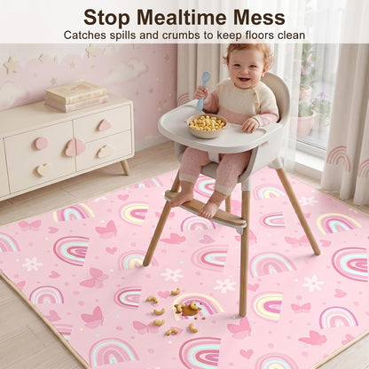 Splat Mat for Under High Chair, Waterproof & Mess-Proof Floor Mat