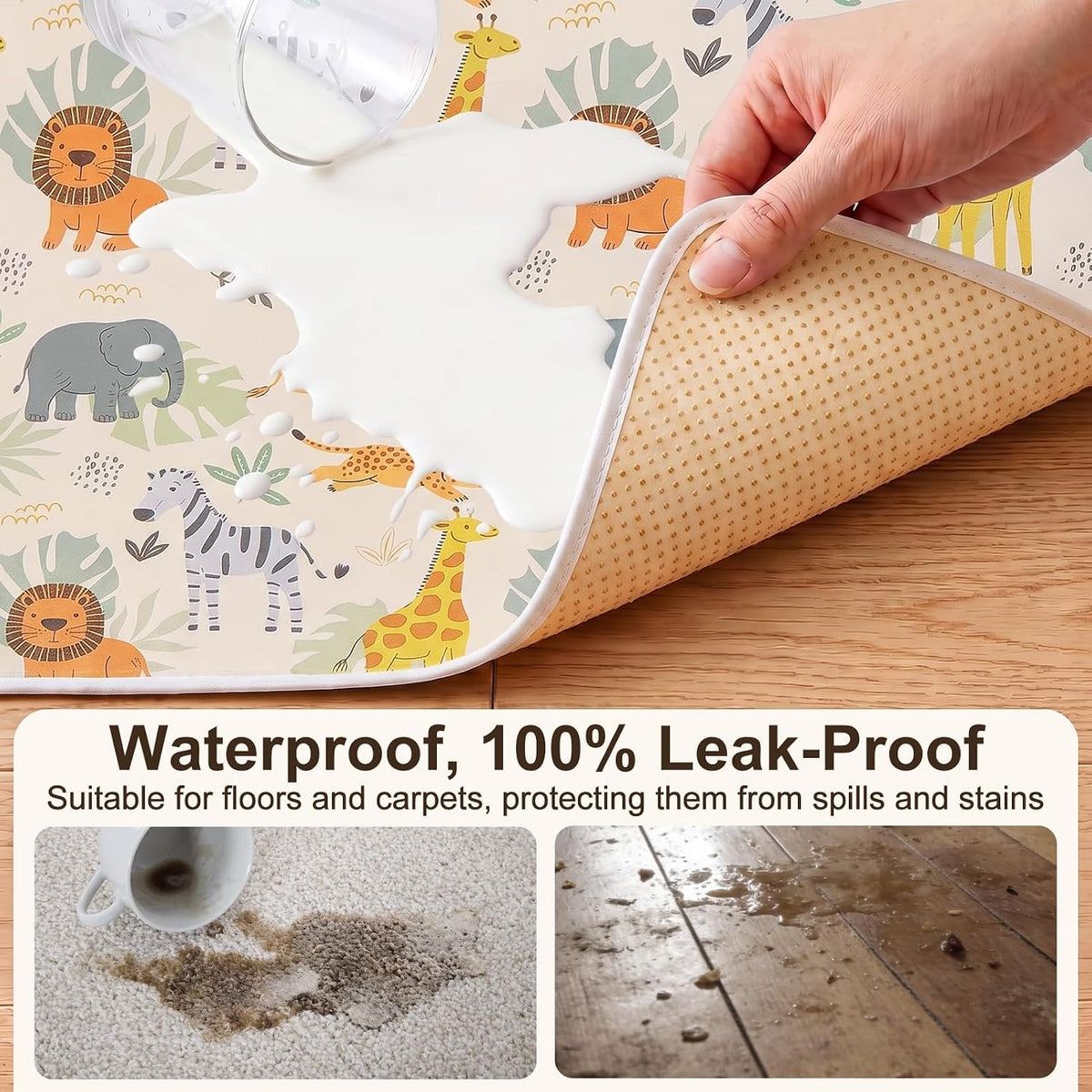 Splat Mat for Under High Chair, Waterproof & Mess-Proof Floor Mat