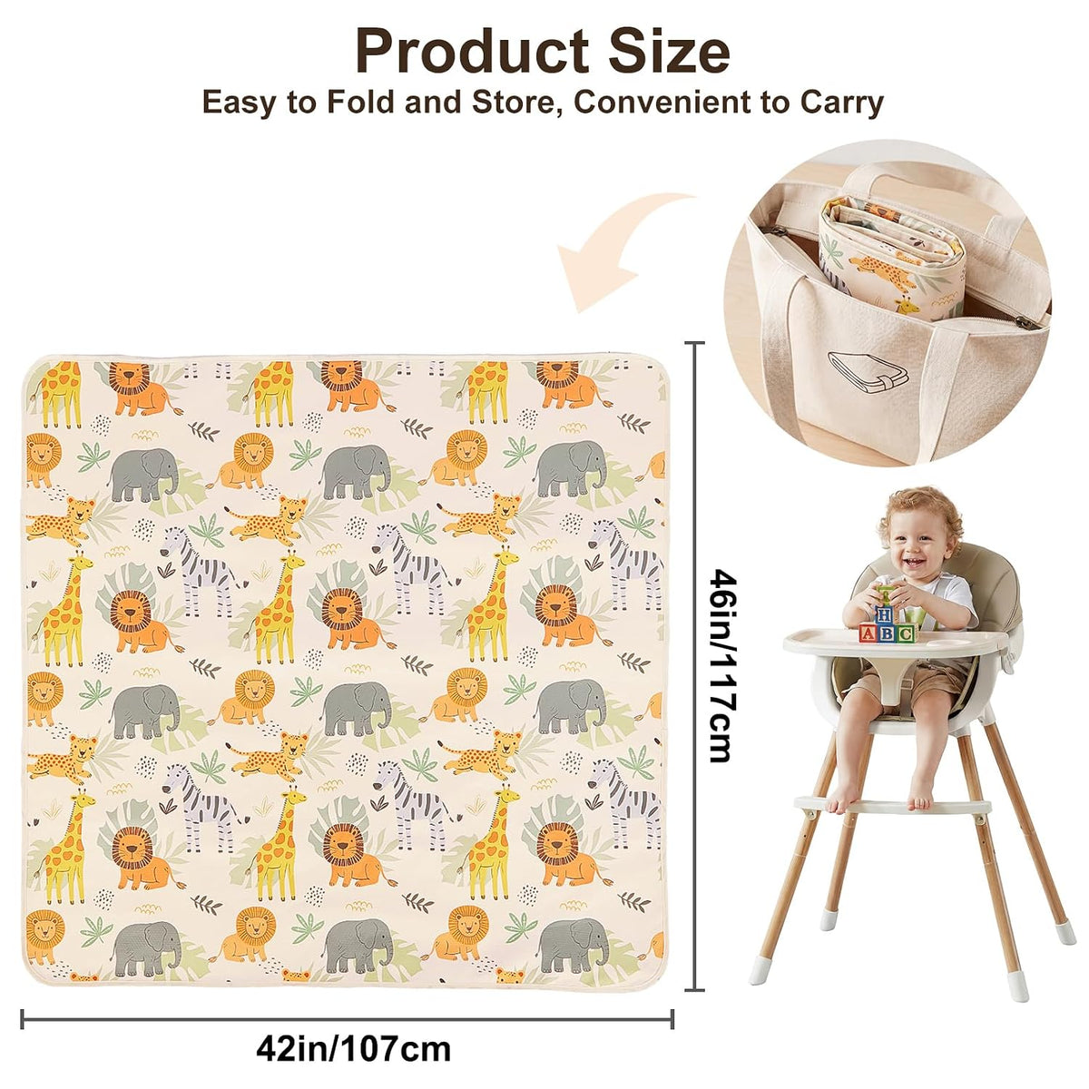 Splat Mat for Under High Chair, Waterproof & Mess-Proof Floor Mat