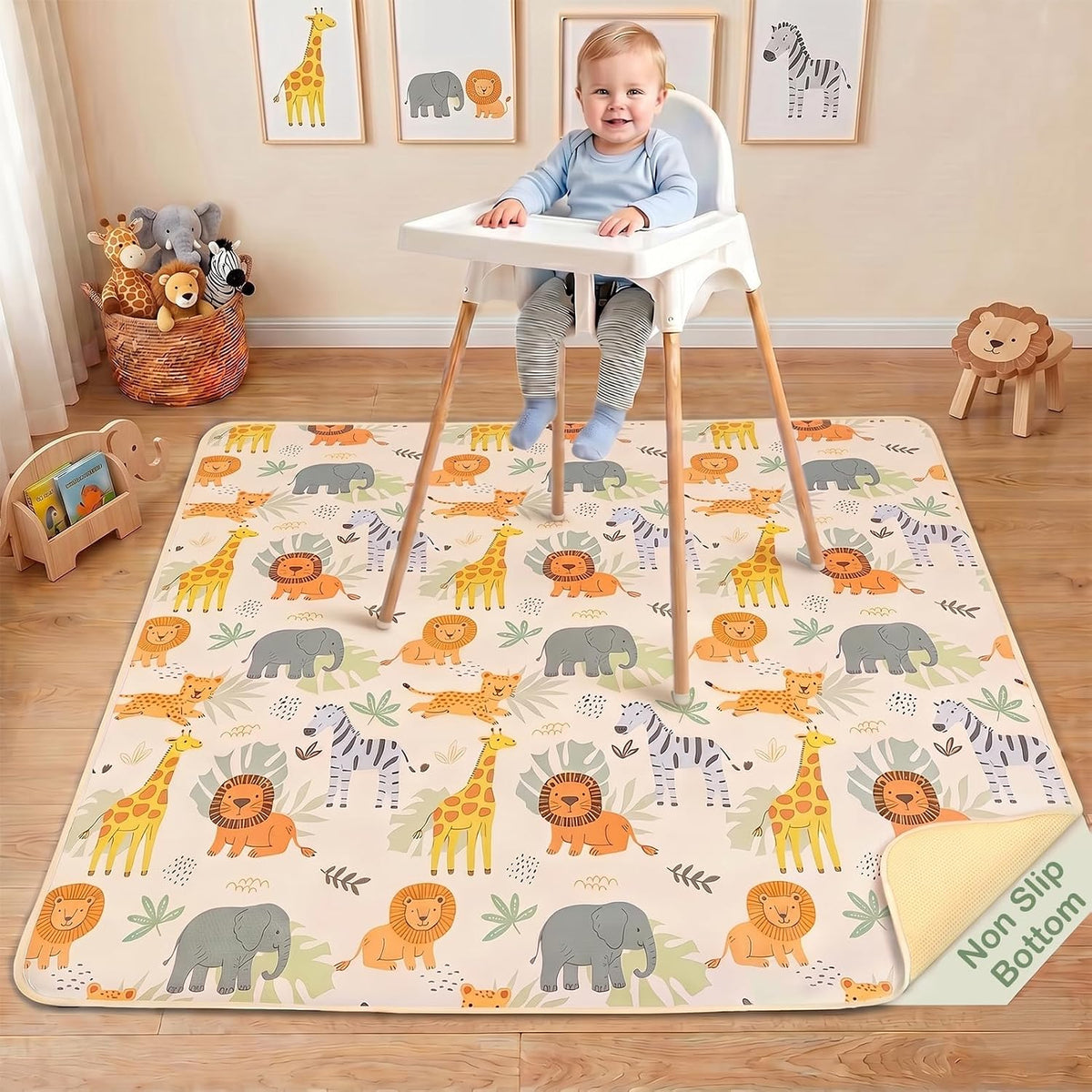 Splat Mat for Under High Chair, Waterproof & Mess-Proof Floor Mat