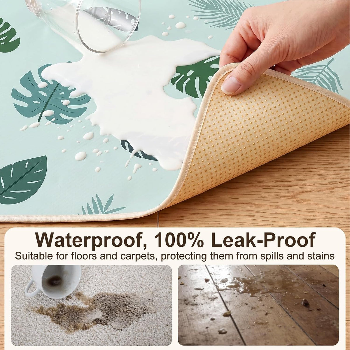 Splat Mat for Under High Chair, Waterproof & Mess-Proof Floor Mat