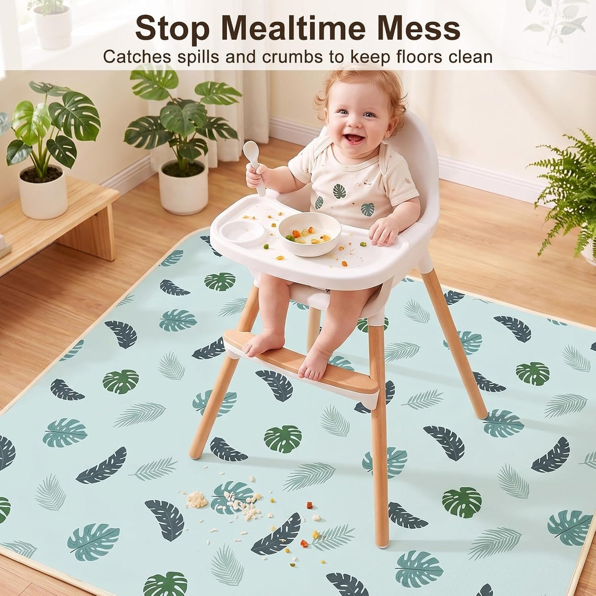 Splat Mat for Under High Chair, Waterproof & Mess-Proof Floor Mat