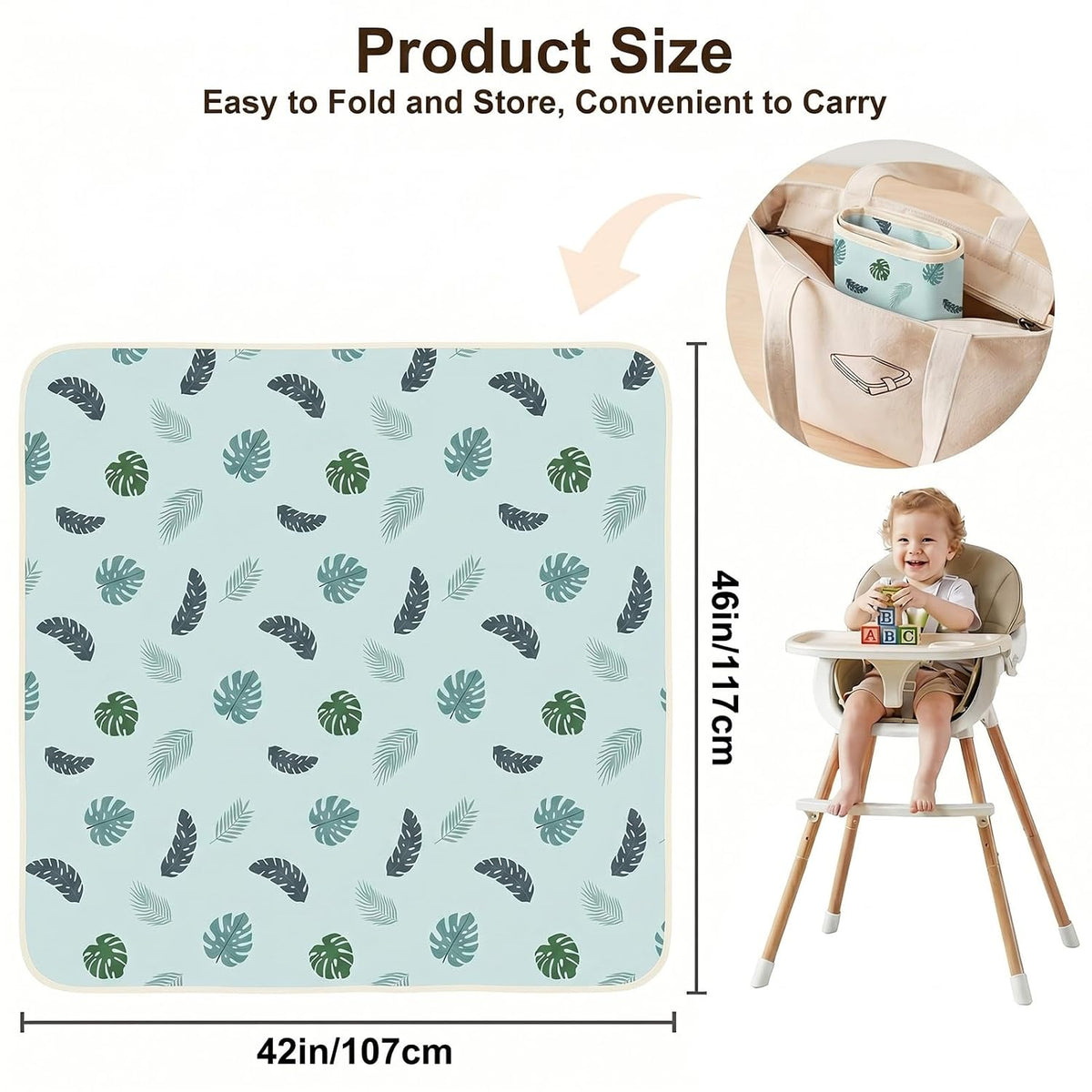 Splat Mat for Under High Chair, Waterproof & Mess-Proof Floor Mat