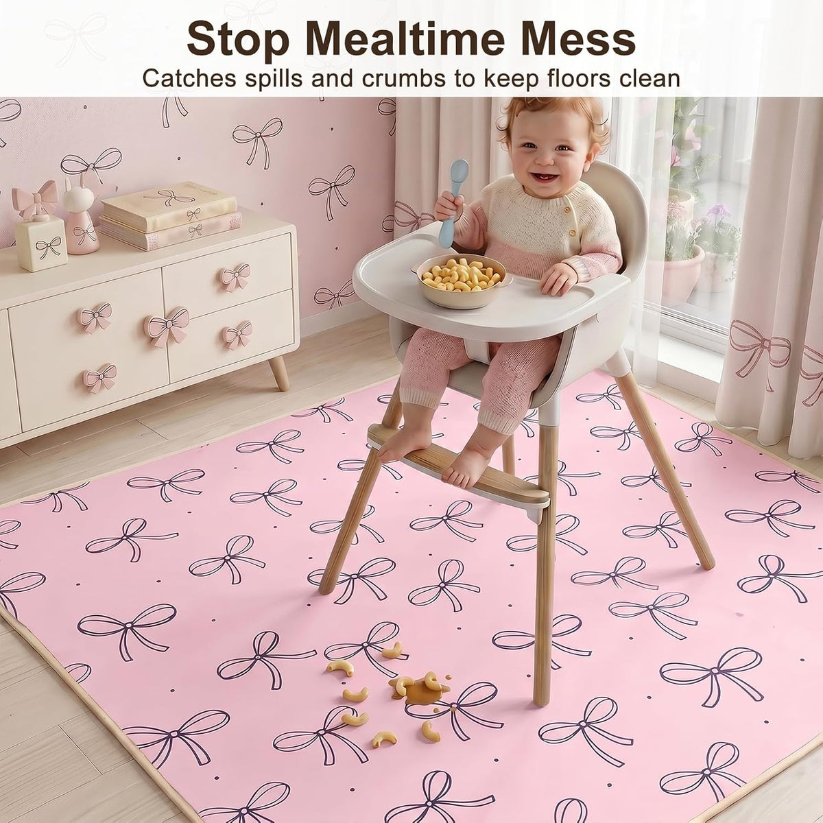 Splat Mat for Under High Chair, Waterproof & Mess-Proof Floor Mat