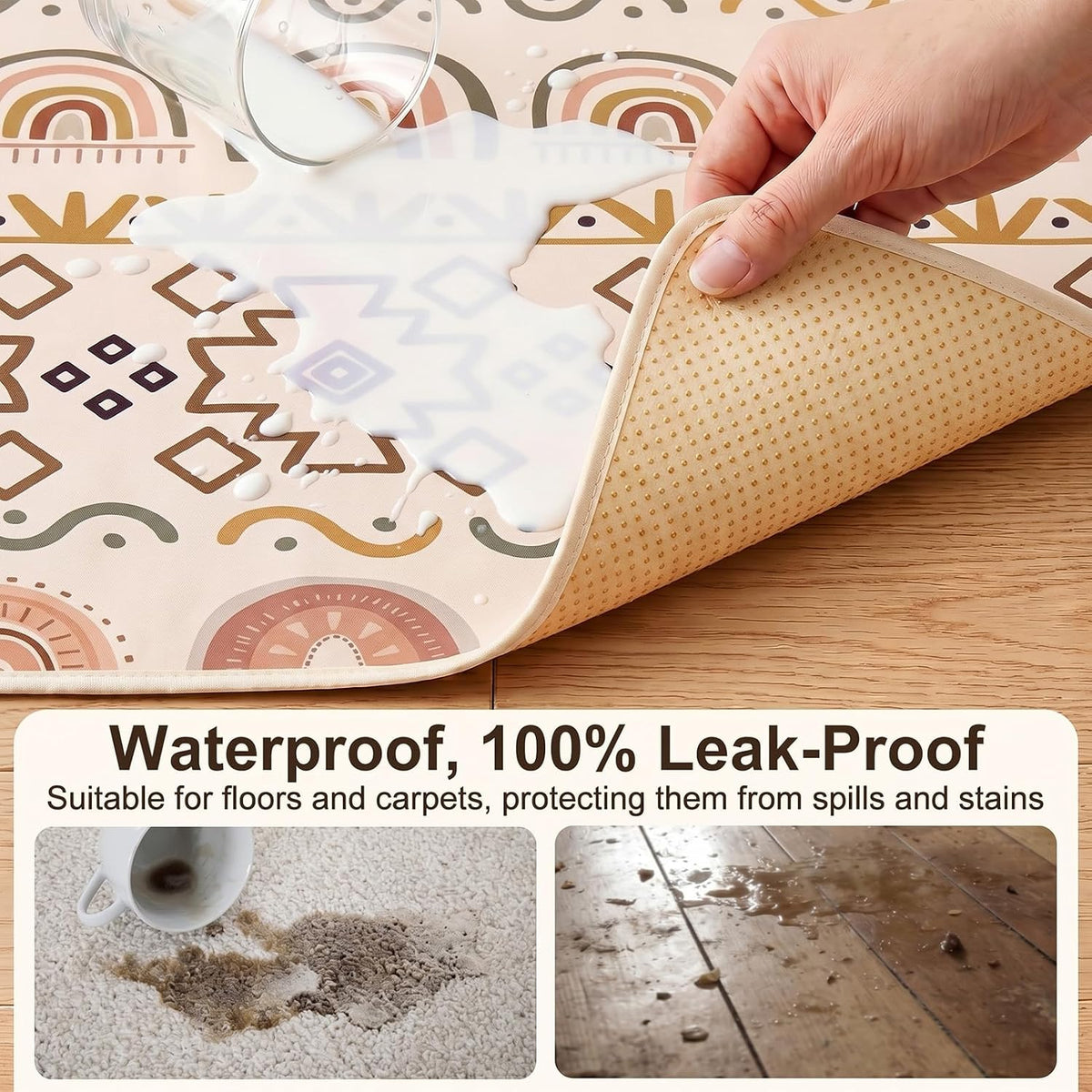 Splat Mat for Under High Chair, Waterproof & Mess-Proof Floor Mat