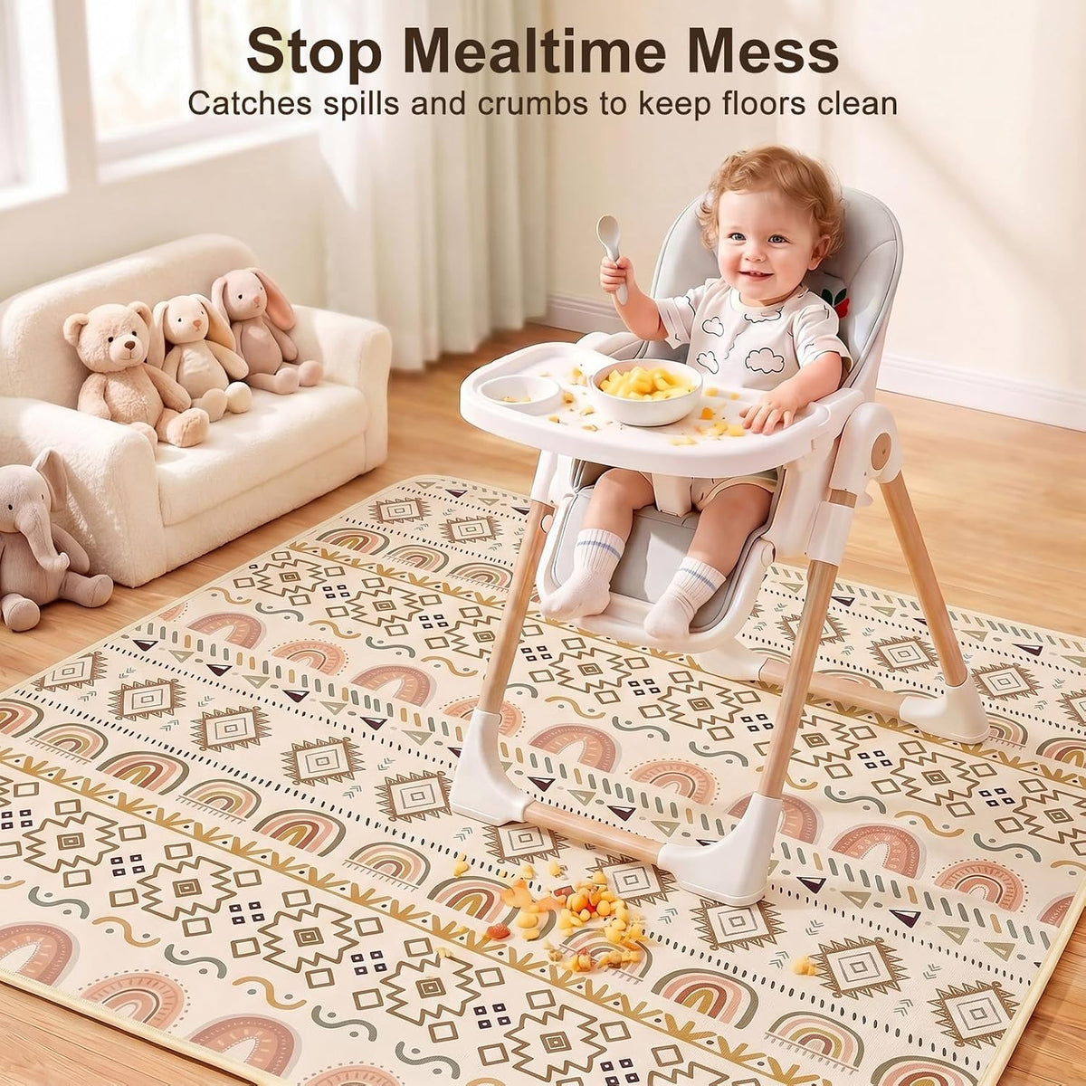 Splat Mat for Under High Chair, Waterproof & Mess-Proof Floor Mat
