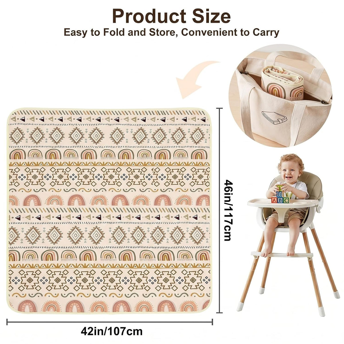 Splat Mat for Under High Chair, Waterproof & Mess-Proof Floor Mat