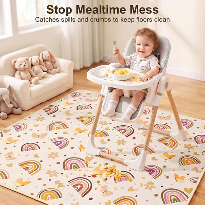 Splat Mat for Under High Chair, Waterproof & Mess-Proof Floor Mat