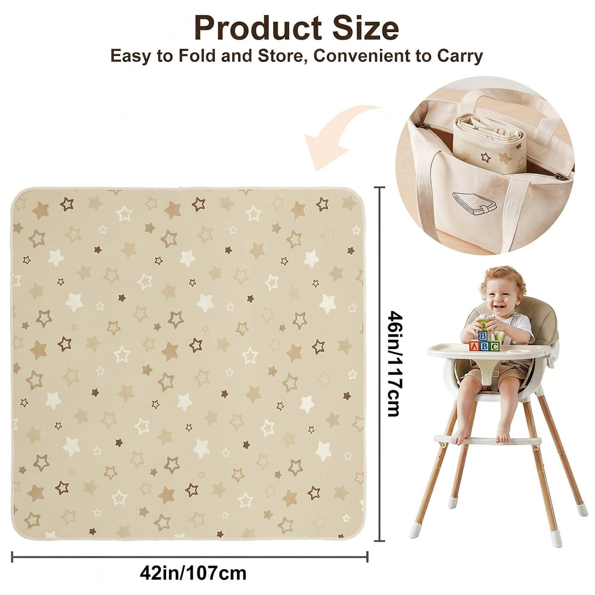 Splat Mat for Under High Chair, Waterproof & Mess-Proof Floor Mat