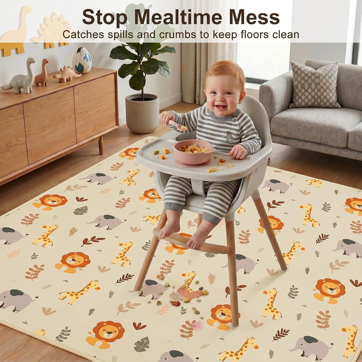 Splat Mat for Under High Chair, Waterproof & Mess-Proof Floor Mat