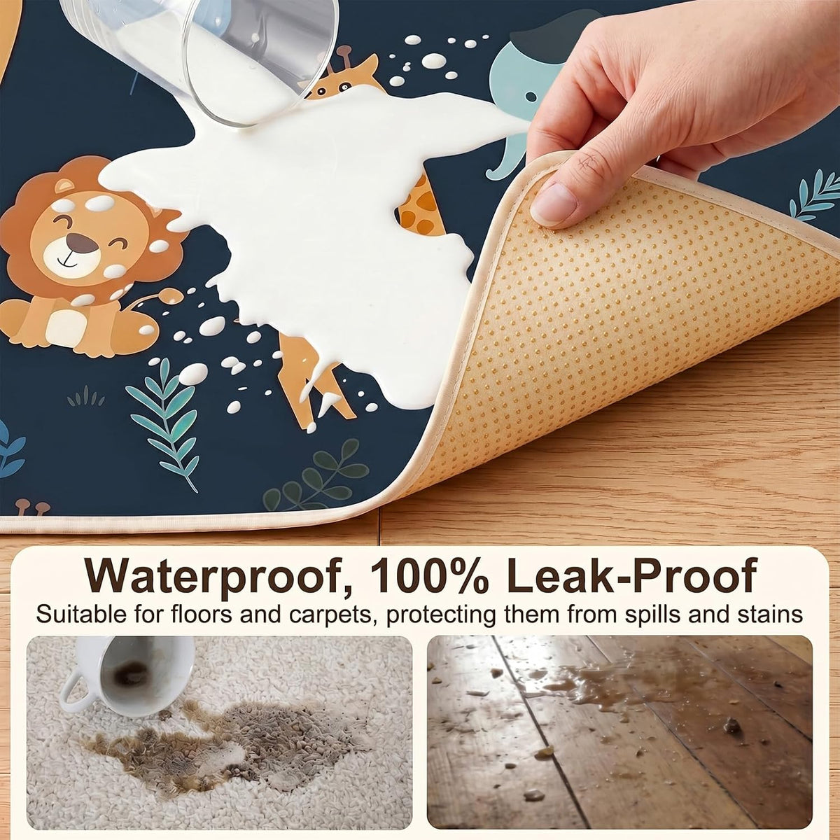 Splat Mat for Under High Chair, Waterproof & Mess-Proof Floor Mat
