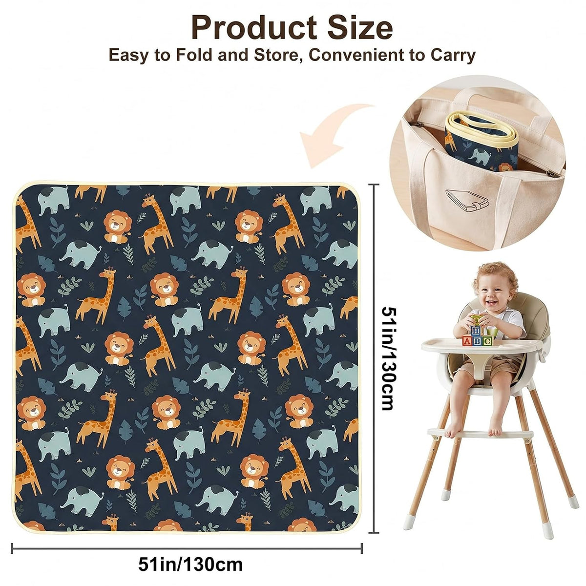 Splat Mat for Under High Chair, Waterproof & Mess-Proof Floor Mat