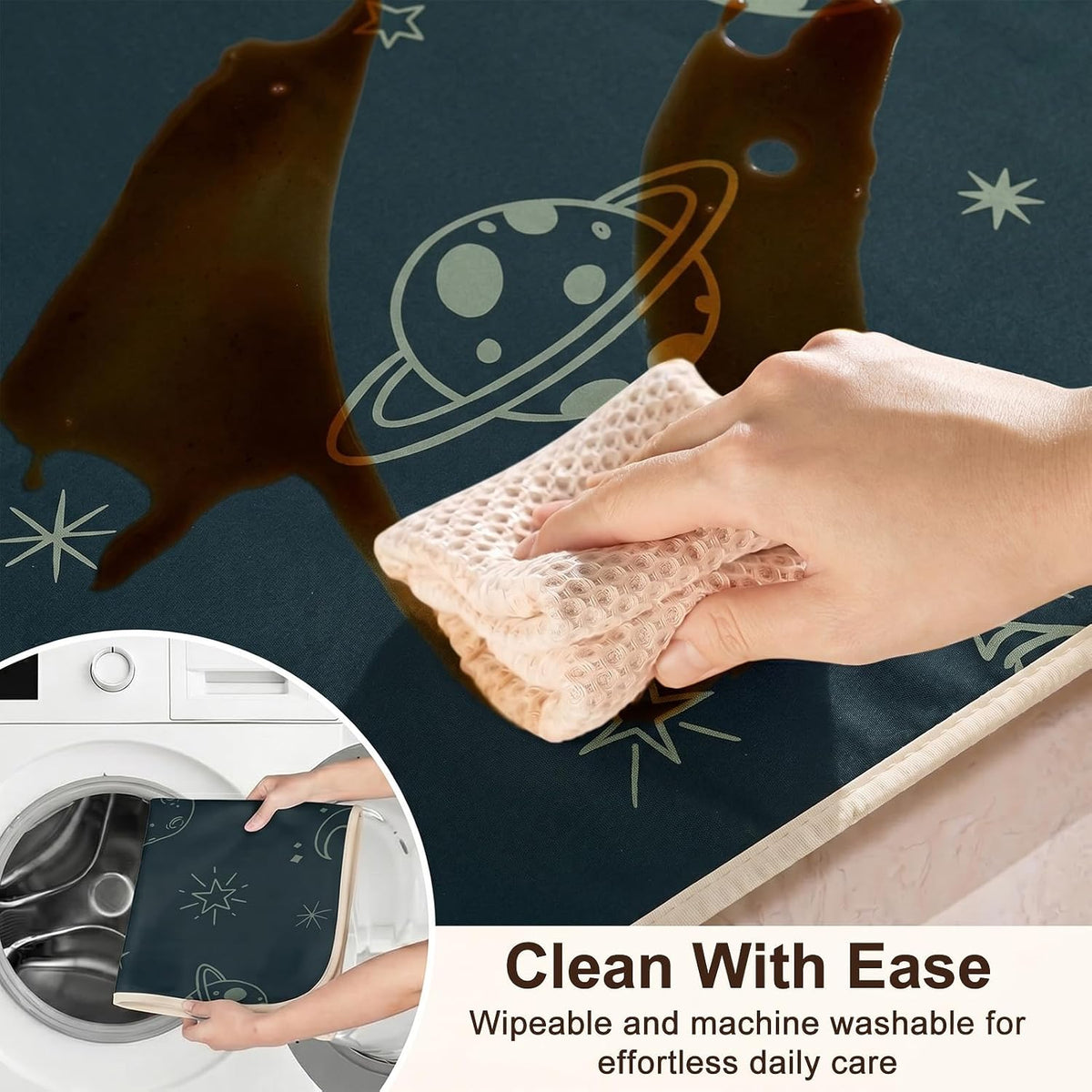 Splat Mat for Under High Chair, Waterproof & Mess-Proof Floor Mat