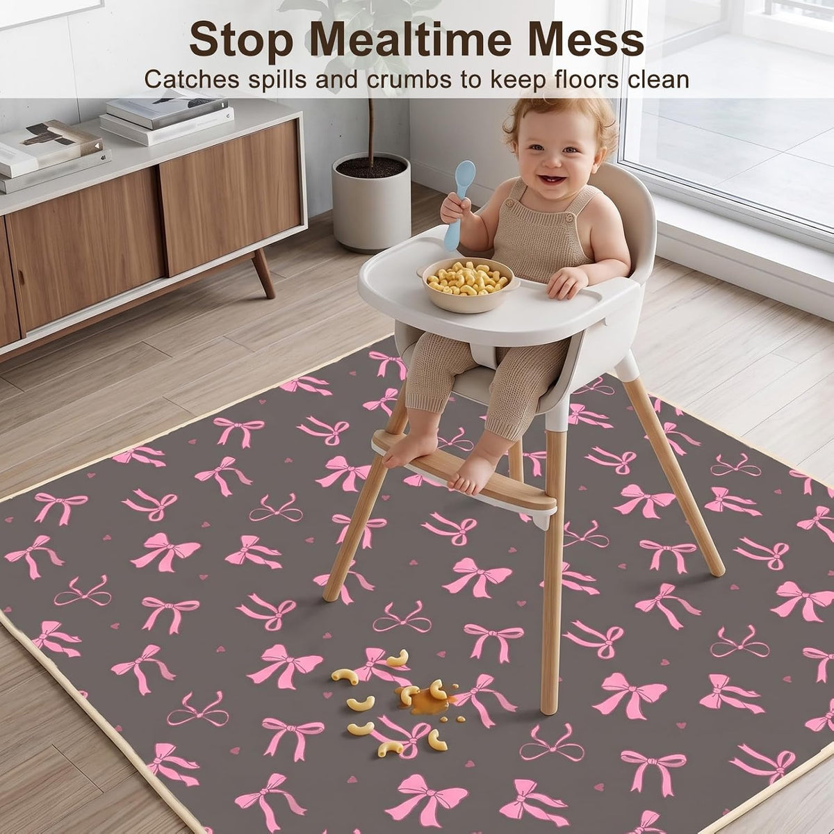 Splat Mat for Under High Chair, Waterproof & Mess-Proof Floor Mat