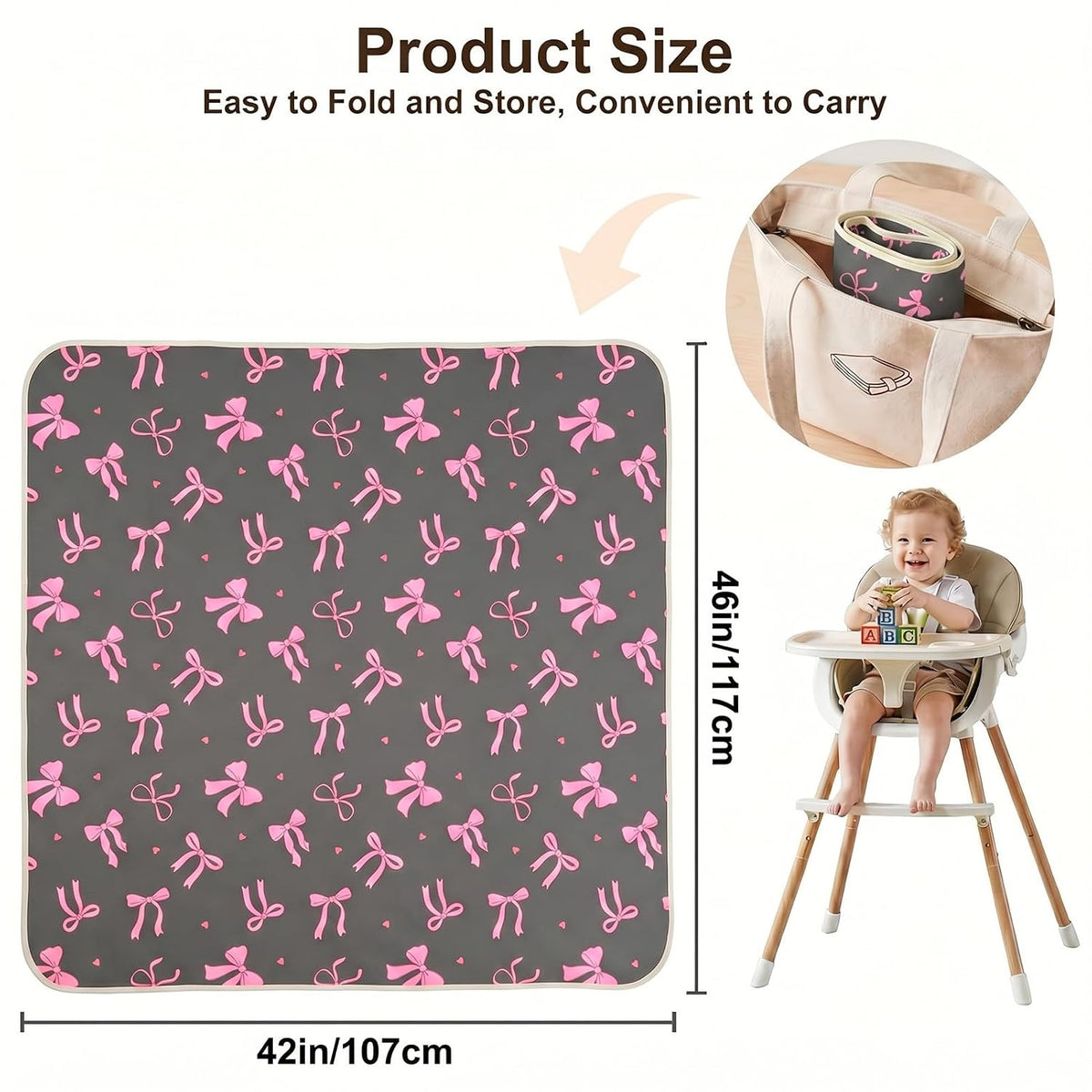 Splat Mat for Under High Chair, Waterproof & Mess-Proof Floor Mat