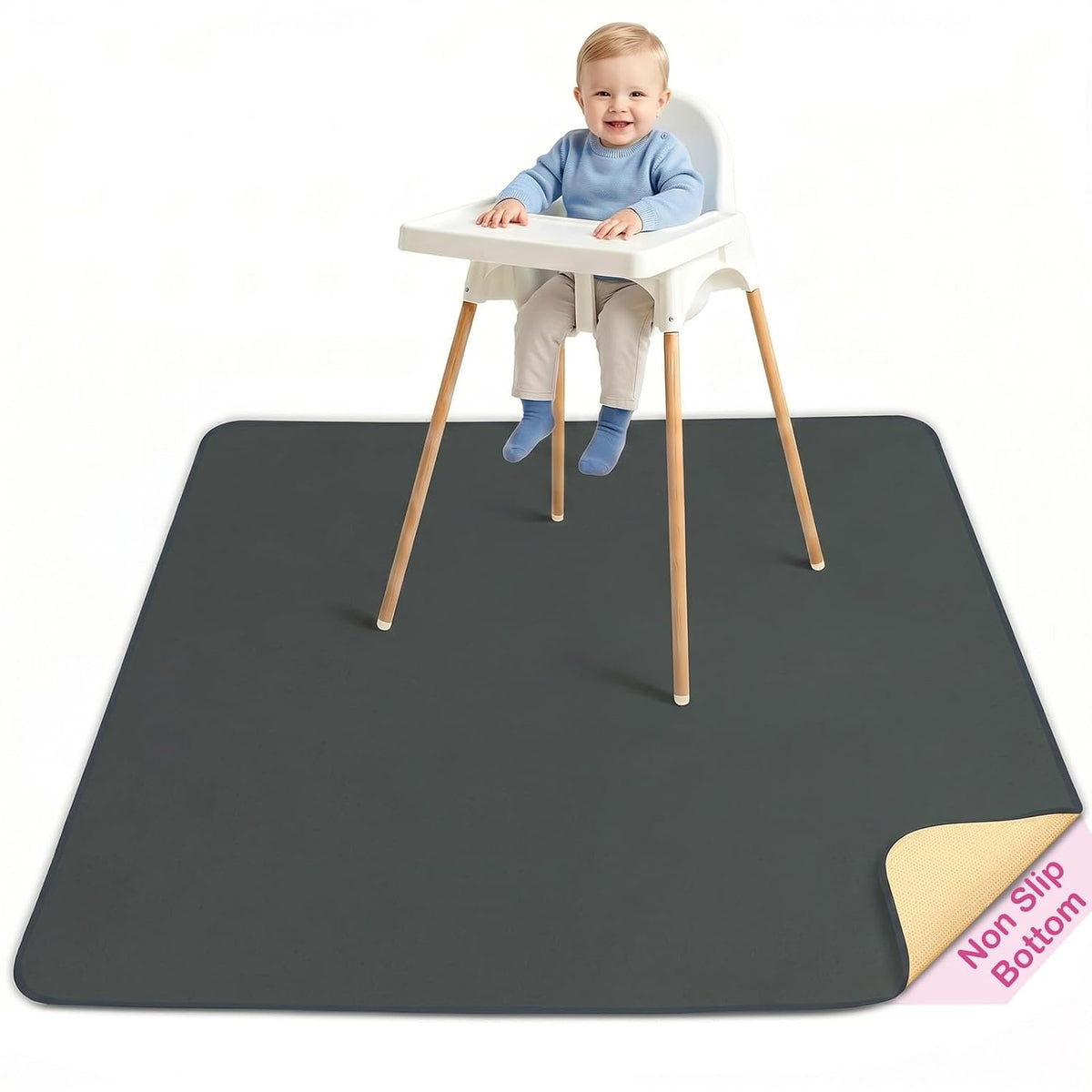 Splat Mat for Under High Chair, Waterproof & Mess-Proof Floor Mat